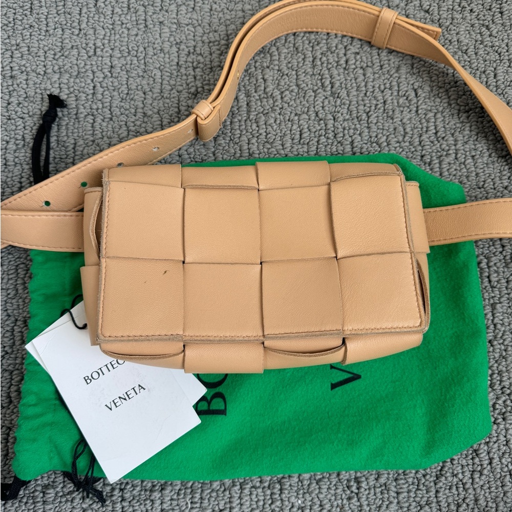 Bottega Veneta Cassette Belt Bag in Almond Color